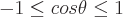 latex!encoded:base64,LTFcbGVxIGNvc1x0aGV0YVxsZXEx