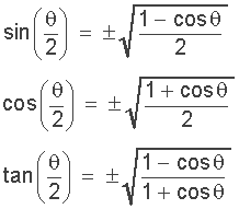 half angle identities
